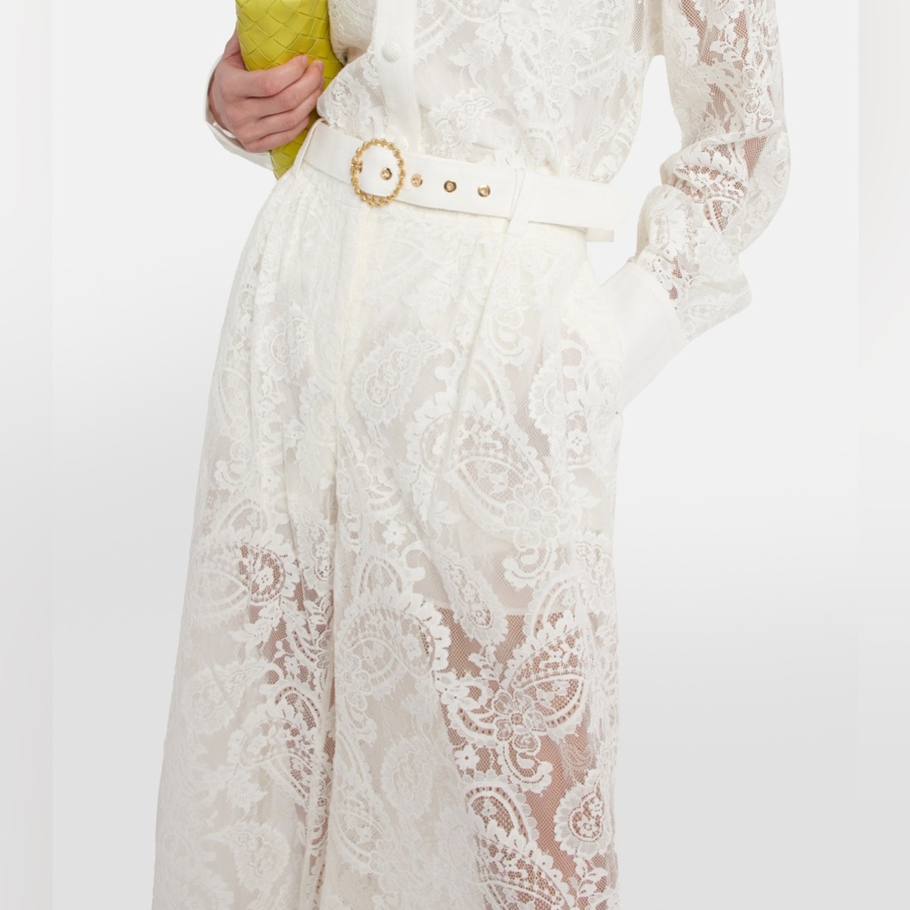 ZIMMERMANN Embroidered high-rise wide-leg pants Zimmermann Sz 0 - Picture 3 of 8